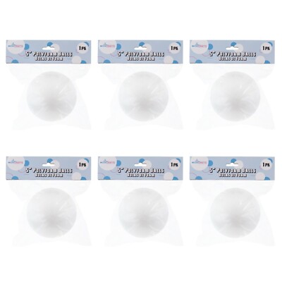 Mega Crafts 6 Pcs Poly Craft Foam 5'' Inch Ball Polystyrene Ball For Art& Craft