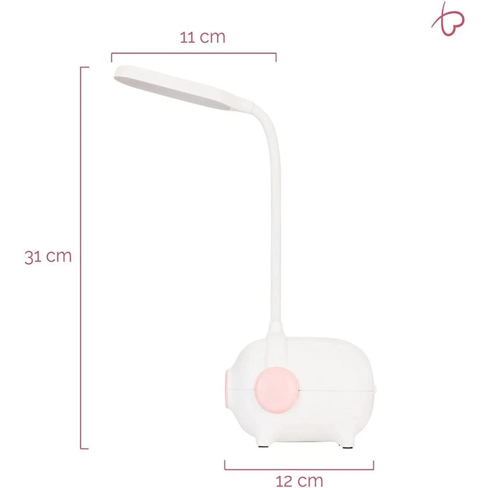 Pauleen 480.27 Sweet Little Pig Schreibtischleuchte 5W USB 5V Weiss Rosa Dimmbar - Bild 4 von 4