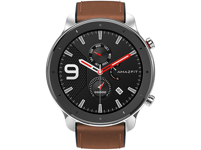 Amazfit GTR 47mm Caja de Acero Inoxidable en Plata, Correa de Piel en  Marrón, Reloj Inteligente | Compra online en eBay