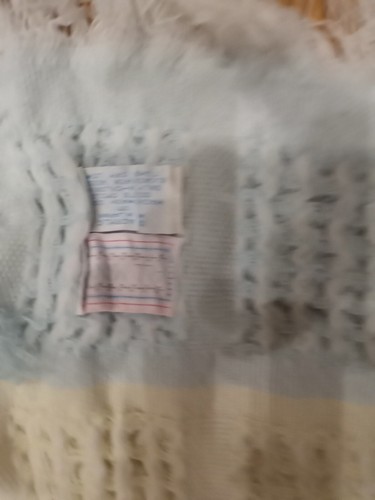 Vintage Japan All Mine 100% Acrylic Knit Baby Blanket Pastels Waffle Weave - Picture 11 of 23
