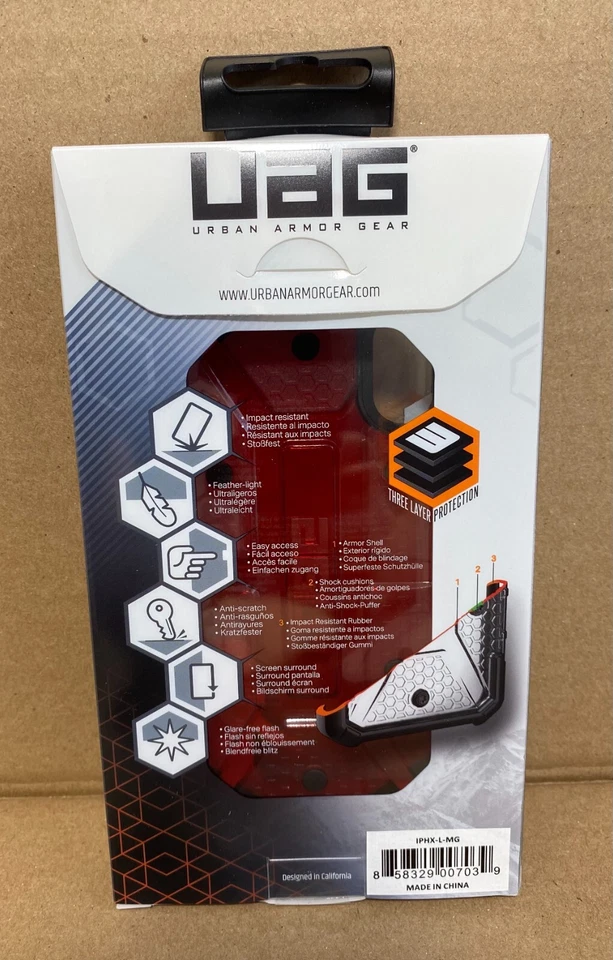 Funda de plasma Urban Armor Gear para Apple iPhone X/XS 5,8" (Magma) Foto 4 de 4