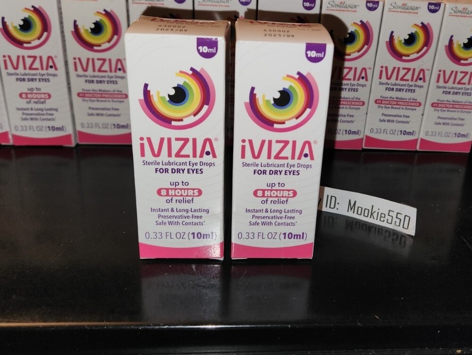 Azivia Drops EXP 09/2025+! 2 Box LARGE 0.33oz (10mL) iVIZIA Lubricant Eye Drops! | eBay