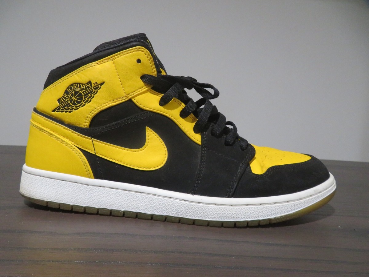 Air Jordan スタジャン ブラック/イエロー Nike Air Jordan 1 Mid Shoes New Love Black Yellow HJ6654-071