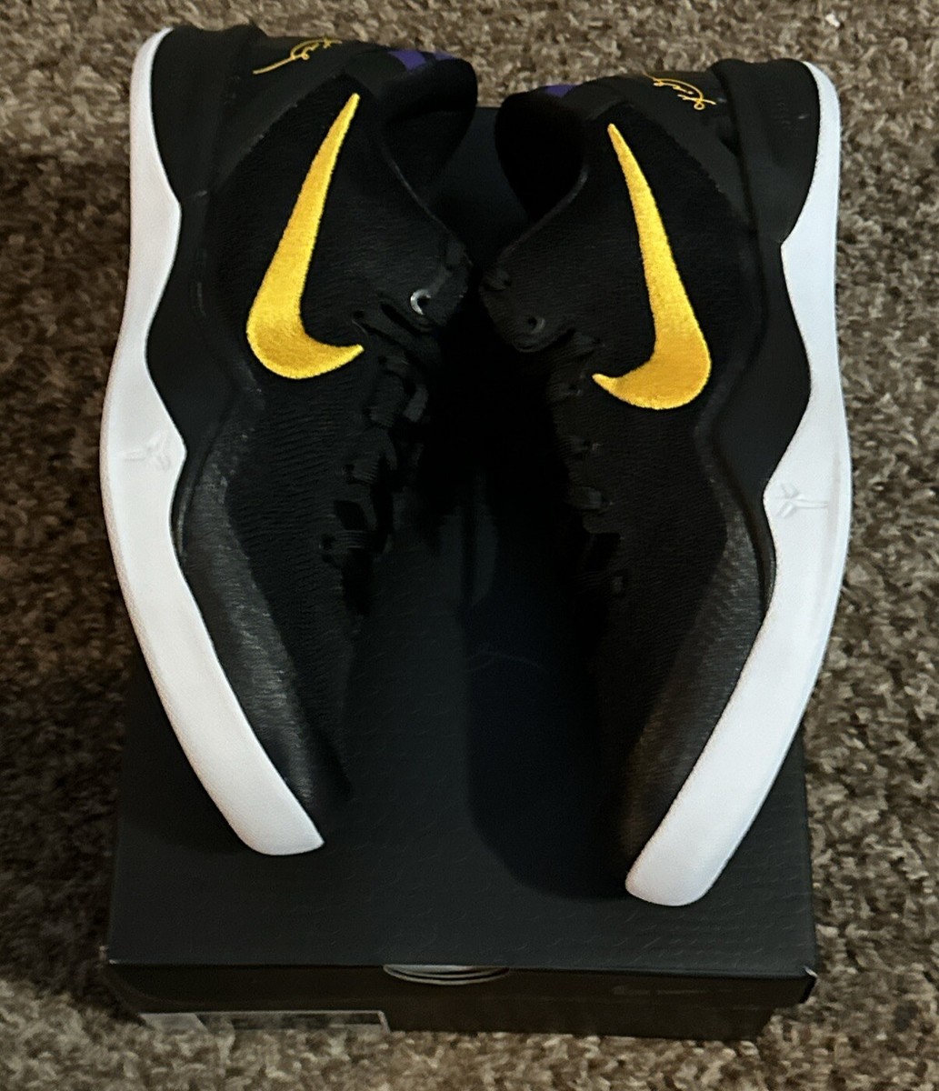 Nike Kobe VIII 8 Protro Basketball Shoes Lakers Away Black