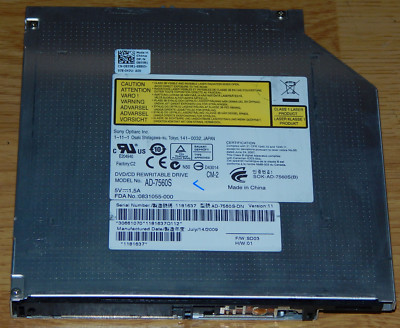 Sony SATA SLIM DVD Burner AD-7560S 8x DVD+/-RW DVD-RAM Burner SuperMulti DELL
