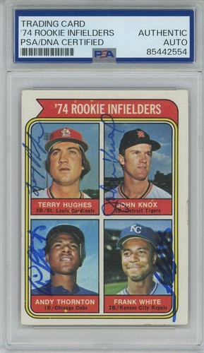 1974 Topps #604 Andre Thornton Frank White Hughes Knox RC signed PSA/DNA auto