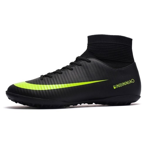 Men Soccer Shoes High Ankle Cleats 
