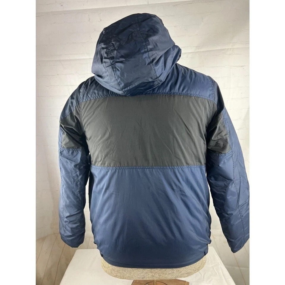 Jaqueta de inverno Nautica masculina XL (18/20) com capuz preta azul marinho colorblock zíper completo em excelente estado usado - Imagem 2 de 3