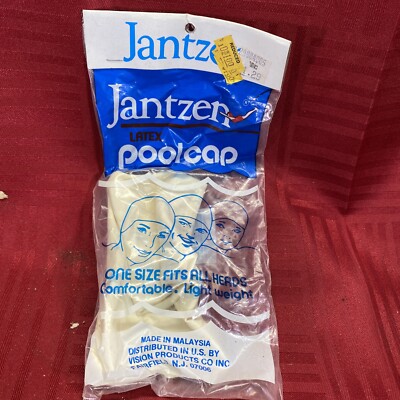 Jantzen Latex Poolcaps Pool Swim Cap Unisex  White NOS