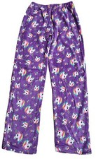 Pajama Pants Girl Large 14/16 Kids Sleepwear Fleece Sleep Fuzzy PJ PURPL Unicorn