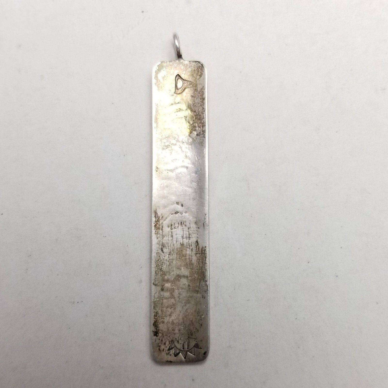 Vintage Wave Scroll Shape Rectangle Pendant, Silv… - image 3