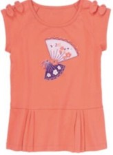 NWT Girls 4 Gymboree  CHERRY BLOSSOM  Cotton Coral Rhinestone Gems FAN TOP SHIRT