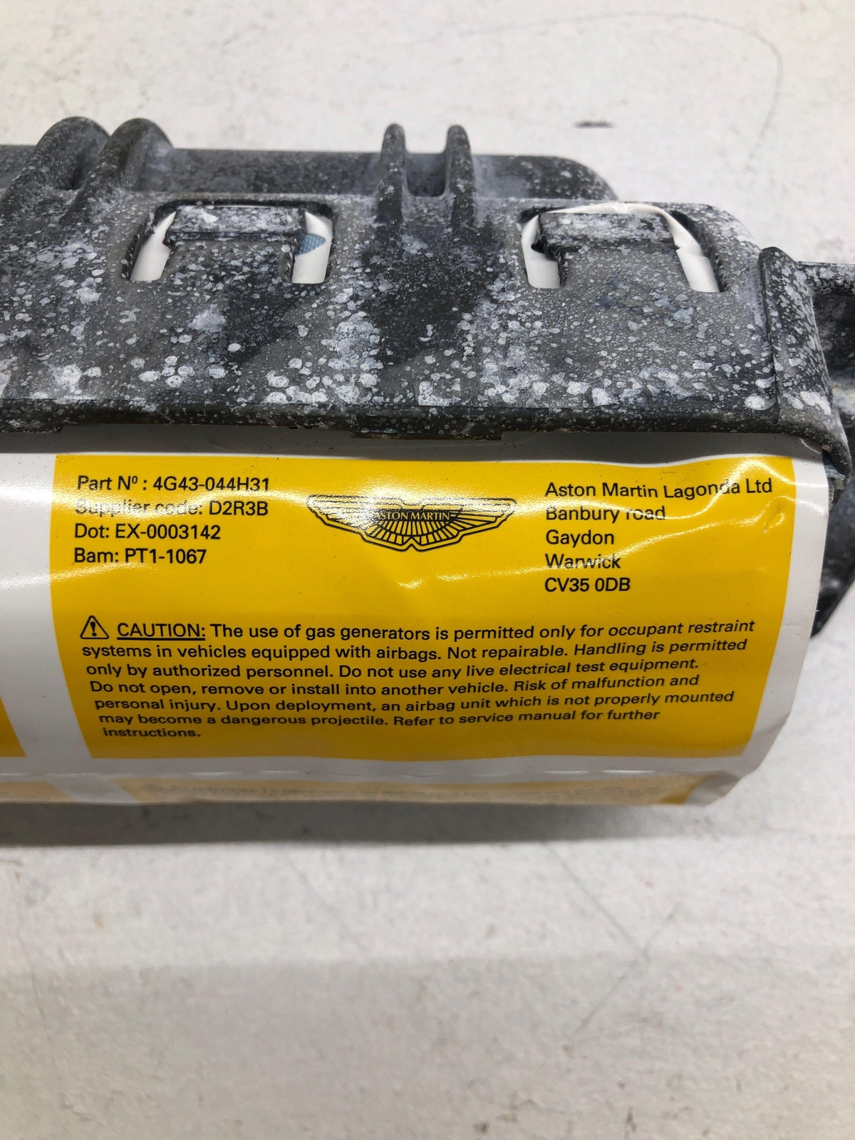 2009 ASTON MARTIN VANTAGE RIGHT DASHBOARD SRS AIR BAG 4G43-044H31-AA OEM