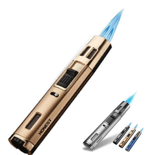 Refillable Butane Torch Lighter Adjustable Cigar Lighter 2 Jet Flame Lighter - Picture 2 of 11
