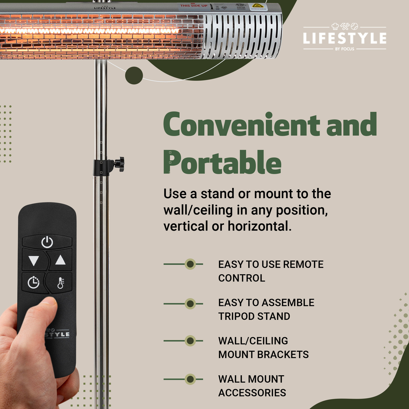Lifestyle by Focus Infrared Electric Cold Space Heater (Chrome) with Floor  Stand | eBay