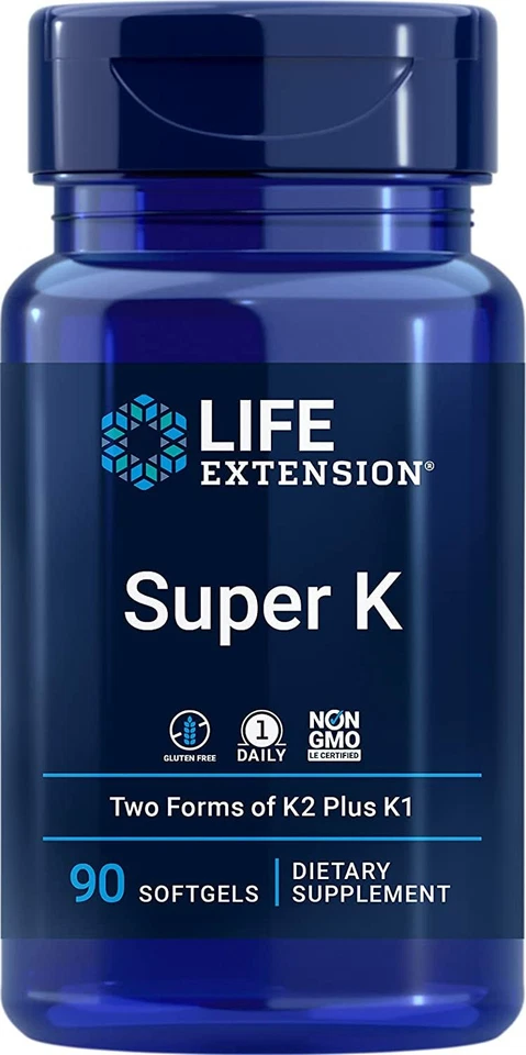 Life Extension Super K витамин K1, витамин K2 90 гелевых капсул 2 упаковки - Изображение 2 из 4
