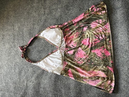 Shore Trend Tankini Swim Top Girls 7-10 38" Chest Pink True Timber Camoflage VTG - Picture 3 of 3