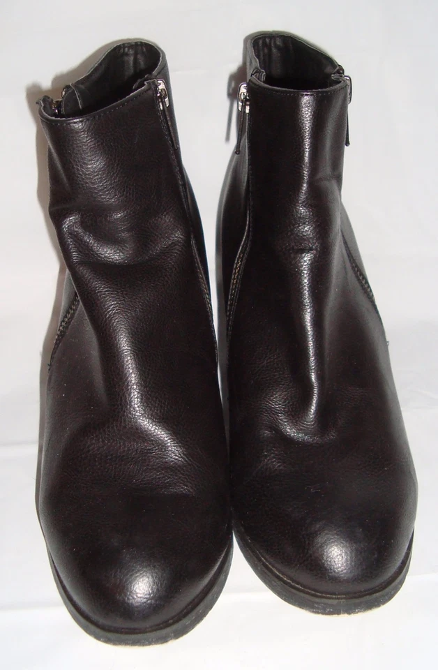 Botines Ecote Cuero Negro 7.5 Cortos Doble Cremallera Foto 2 de 4