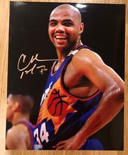 BASKETBALL PLAYER CHARLES BARKLEY HAND SIGNED AUTO 11x14 photo PHOENIX SUNS