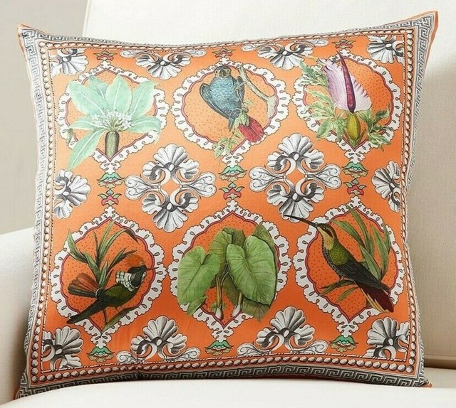 New Pottery Barn Pair Of Scarf Pillow Covers 20 Square Birds