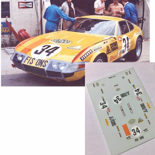 Décalcomanies 1/43 Ferrari 365 GTB4 Daytona N.21 - Édition Limitée, Course Le Mans 1973, Pour Maquettiste