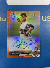 2017 Bowman Chrome Prospect Orange Refractor 09/25 Ofelky Peralta #CPA-OP Auto