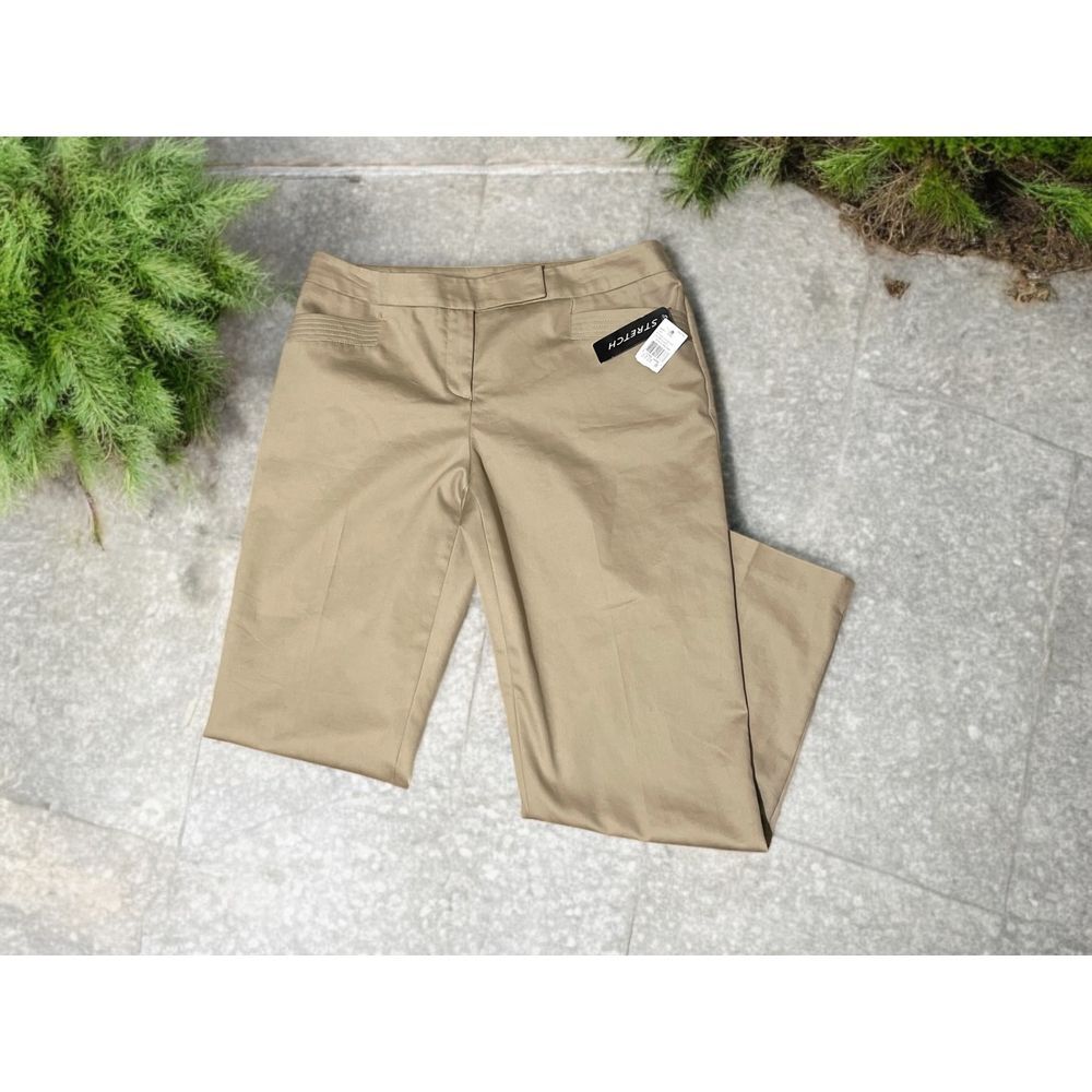 AGB Stretch Dress Career Pants Khaki Straight Leg Cropped Size 8 NWT