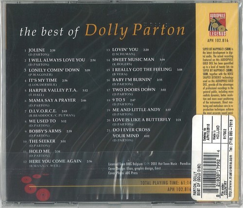 Rare - The Best Of Dolly Parton (CD, 2001) Gold Limited Edition BMG Belgium - Picture 2 of 2