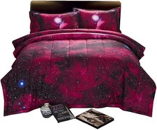 3D GALAXY SKY COSMOS SPACE TWIN BEDDING SET 4 PCS QUILT DUVET COVERS