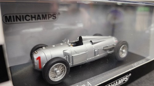 MINICHAMPS AUTO UNION TYP A #1 WINNER GERMAN GP 1934 HANS STUCK 1/43 O3 - Picture 5 of 7