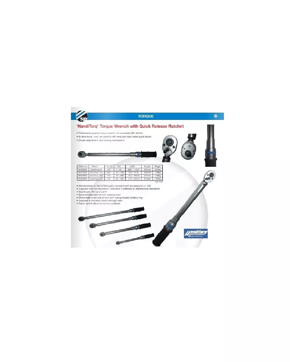Sykes Pickavant HandiTorq 20 1 4in drive Torque Wrench 4 20Nm 81002000