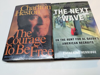 LOT OF 2 Books: The Courage to be Free by C Heston & The Next Wave by C Herridge