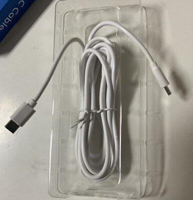   JUST WIRELESS 8ft USB-C TO USB-C CHARGING CABLE WHITE.   As Shown