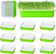 10 Pack Seed Sprouter Tray, Sprouter Microgreens Growing Kit BPA Free Nursery Tr