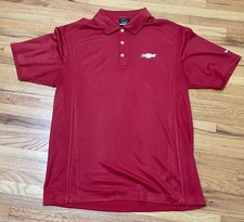 Nike Dri-Fit Golf Polo Shirt Men's M Red Spread Collared Short Sleeve Polyester