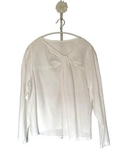 Nest Robe White Linen V-Neck Long Sleeve Shirt Used -Shipping from Japan