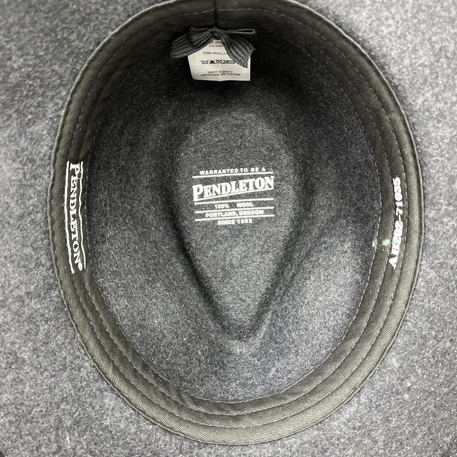 Pendleton Wool Fedora Hat Gray With Leather Accent - image 4