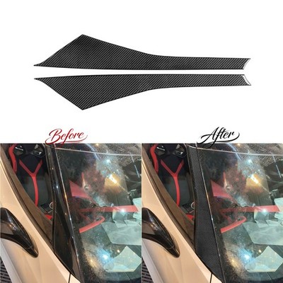 Real Carbon Fiber Exterior A-pillar Panel Cover For Chevrolet Corvette C7 14-19
