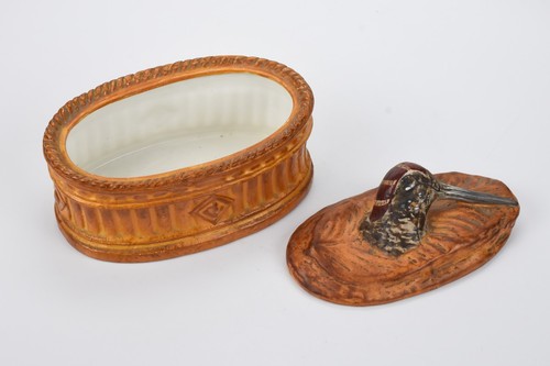Antique French Pillivuyt Trompe L'oeil Game Pate Casserole Terrine Woodcock - Picture 6 of 7