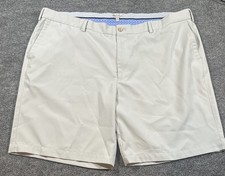Peter Millar Shorts Mens 44 Khaki Tan Salem Performance Flat Front Golf Chino