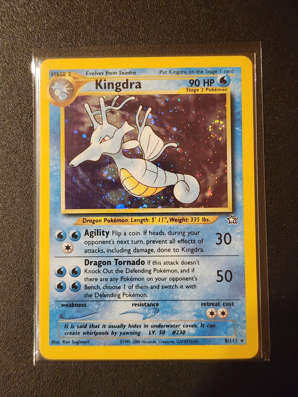 Vintage 2000 Pokemon TCG Neo Genesis Kingdra Holo Rare 8/111 NM English Card