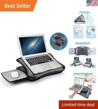 Ergonomic Laptop Stand with Cooling Fan  Detachable Mouse Pad - Portable Design