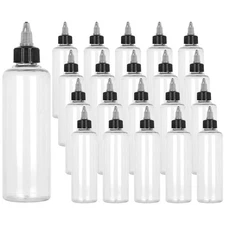 SENENQU 32PCS Round LDPE Plastic Squeeze Bottles Natural Boston Round Bottles...