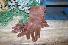 Vintage Women's Brown Leather Gloves Size XS 1950's Winter Gloves