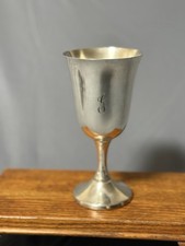 Wallace 603 Silverplate Mint Julep Cup Monogrammed Vintage Barware 6.5"
