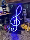 Vintage Music Note 15” Sign TRANSCO  Transformer!  Treble Clef REAL GLASS NEON!!