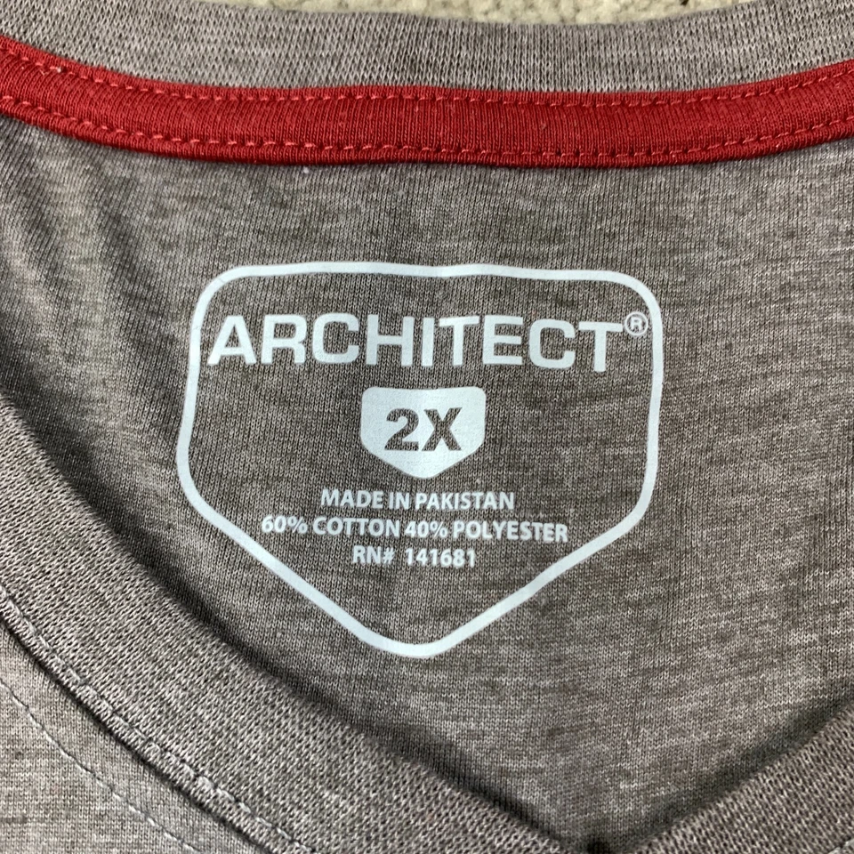 Architect 套衫 Heather 针织衬衫男式 2xl 灰色短袖 V 领 — 第 3/4 张图片