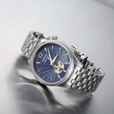Citizen Skeleton Automatic Automatik Herrenuhr NH9131-73L Blau