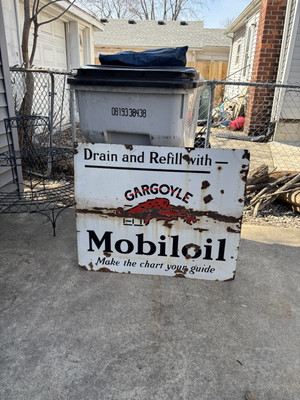 1930's Original!! Antique Rare Mobil Oil “drain And Refill