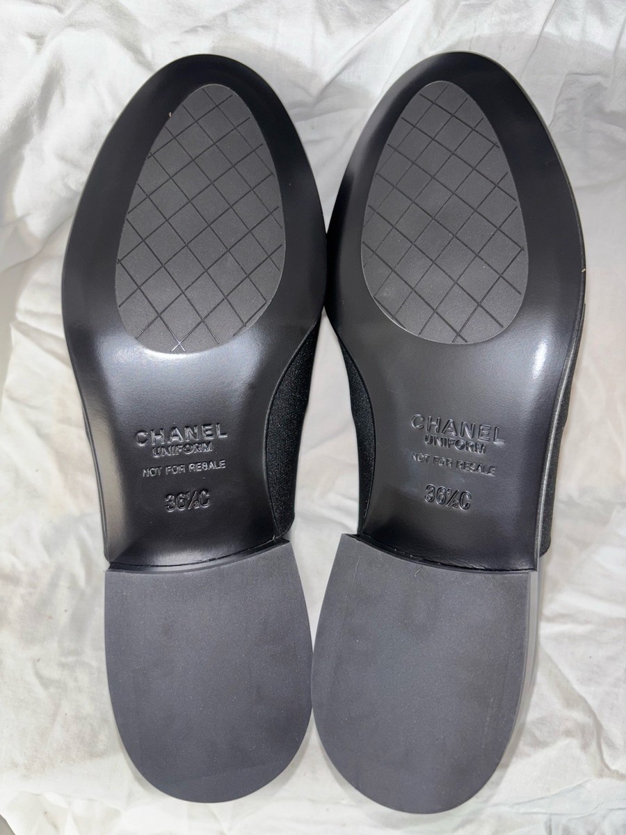 CHANEL Uniform Calfskin Lace Up Cap Toe CC Black various sizes | eBay